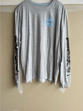 Nike Light Gray Dri-FIT Athletic Tee with White Logo